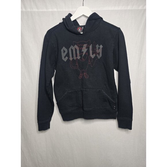 EMILY THE STRANGE Vintage 2004 Womens Black Graphic Print Hoodie Size Medium - Picture 1 of 15